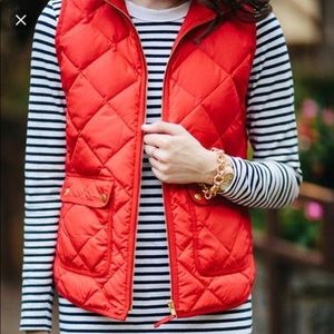 J. Crew red excursion quilted down puffer vest